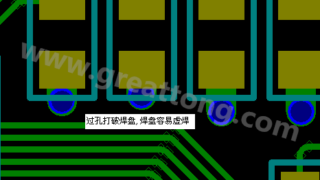 PCB設(shè)計案例分析：過孔破焊盤，造成SMT虛焊