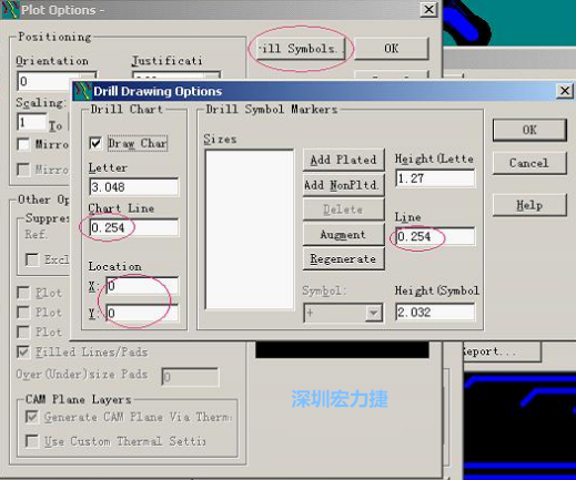 轉(zhuǎn)孔圖時(shí)也需在Customize Document欄點(diǎn)擊Option，在彈出的Plot Options-窗口中選擇Drill Symbols