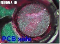 紅墨水染紅測試分析-PCB面，判退，破裂