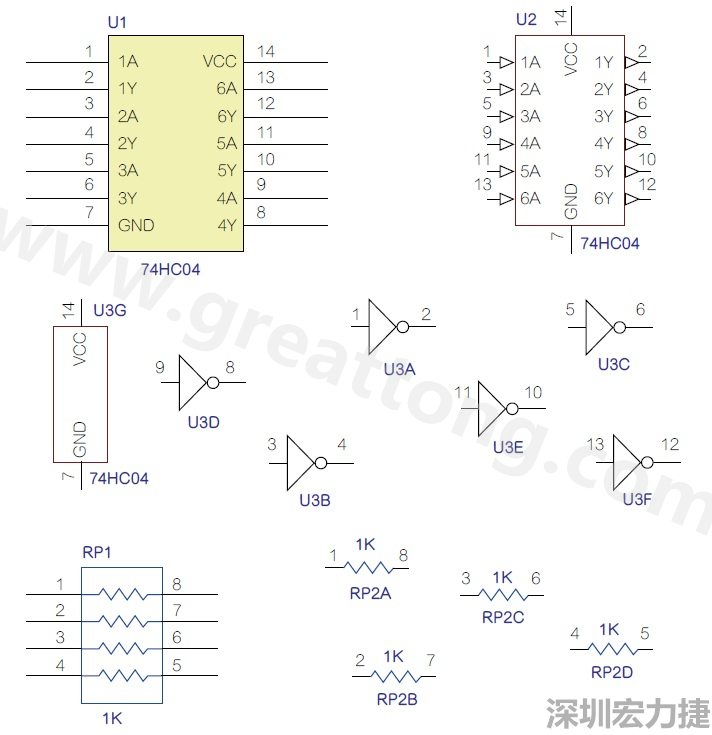 圖1 半導體元件供應(yīng)商所畫的電路圖符號是模擬元件的接腳圖，而非訊號流程。