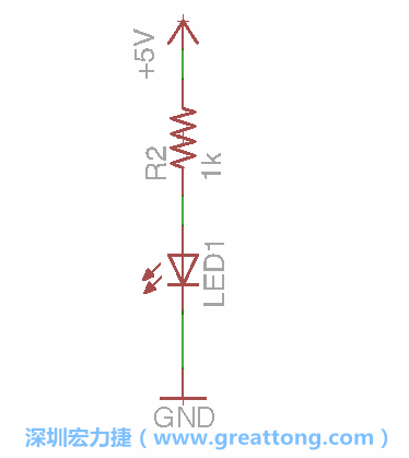 如圖所示放置一個開關(guān)（switch）、10K電阻器（10k resistor）和0.1μF的電容（0.1μF capacitor），并把開關(guān)的一端連到接地端上。